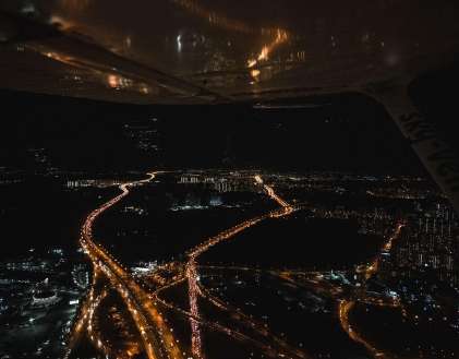 Romantic plane flight (night)